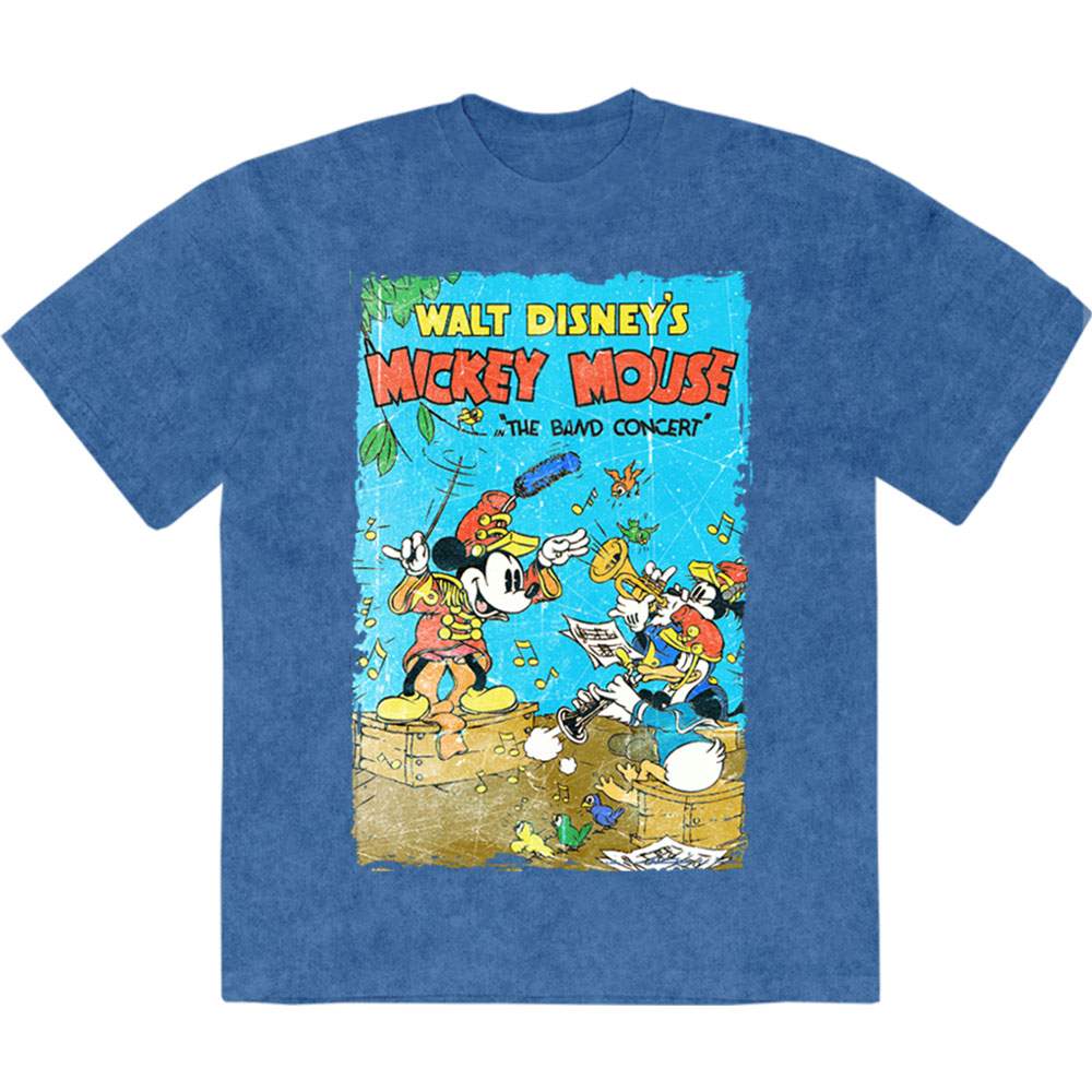 Disney - Mickey The Band Concert Mens Tshirt - Blue